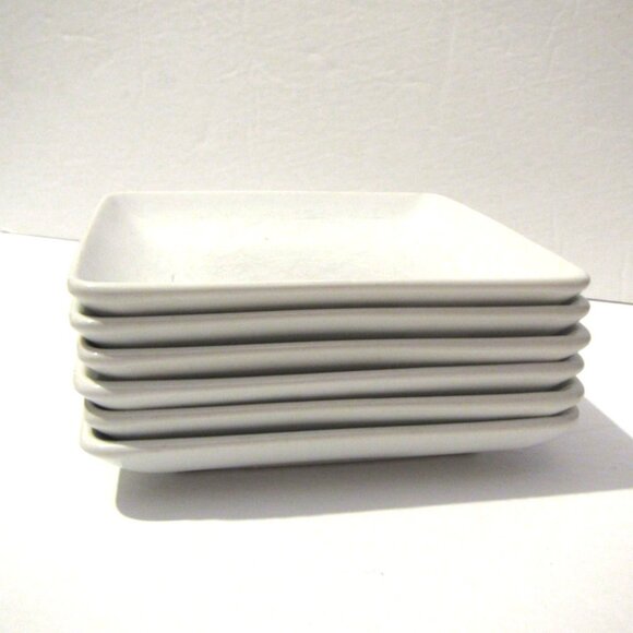 Threshold Square Porcelain 6 1/4 inch Appetizer Dessert Plate 6 pack - Picture 1 of 7